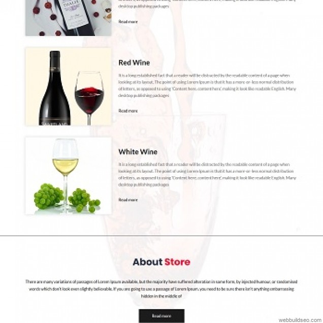 Wine product display page foreign trade website case